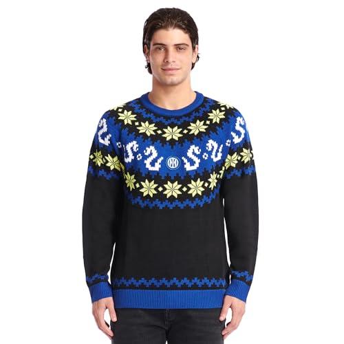 Inter - Maglione di Natale Edizione 2023 Ufficiale Unisex-Adulto, Festeggia l'inverno con Stile nerazzurro! Ottima Idea Regalo, per i Veri Tifosi Nerazzurri.