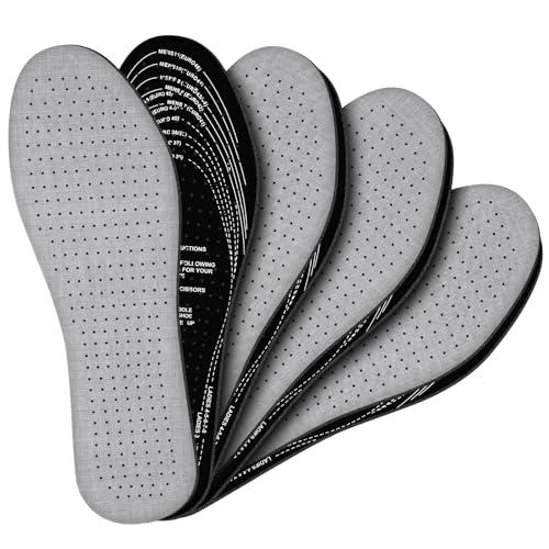 AMFUN 4 Paia Solette Anti Sudore, Inserti in Cotone Traspirante Mangia Odori, Tagliati su Misura, Solette Scarpe in Morbida Schiuma di Lattice con Carbone Attivo Mangia Odori