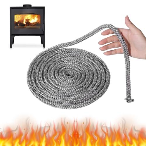 Guarnizione Stufa a Pellet 8 mm x 2.5 m Guarnizione Stufa a Legna Guarnizione Camino in Fibra di Vetro Guarnizione Vetro Stufa a Pellet Fibra di Vetro per Caminetto Stufe Porta del Forno (Φ8mm x 2.5m)
