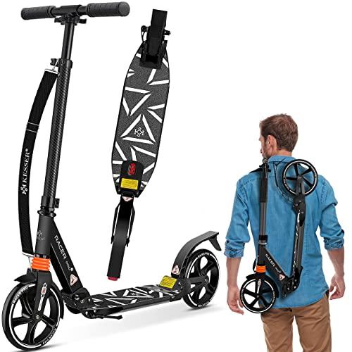 KESSER® Monopattino Cityroller Scooter Ruote da 205 mm PU Big Wheel - PRO-S con Doppia Sospensione, Scooter da Città Pieghevole e Regolabile in Altezza, Monopattino per Adulti e Bambini