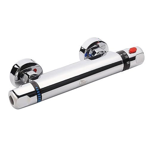 Uten Miscelatore Termostatico Doccia, Design Ergonomico 38°C, Flusso d'acqua Sicuro e Confortevole, Controllo Della Temperatura Estremo (0-50°C), Rubinetto Doccia in Puro Ottone