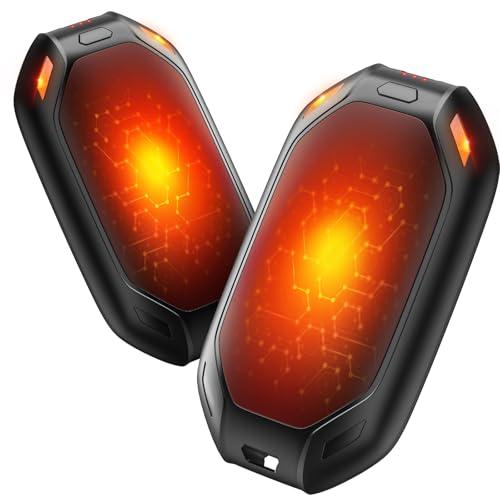 Scaldamani Ricaricabile, Joltix 2 Pack Scaldamani Elettrico Portatile, Durata Elettrico Tascabile Scaldamani con 3 Livelli di Calore per Esterno, Campeggio, Sci, Escursionismo, Regalo in Inverno