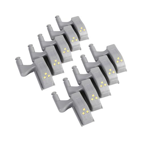 Mumusuki 10 Luci LED per Cerniere con Sensore, Luci per Cerniere per Armadi, Luci per Cerniere, Bianco Caldo e Freddo, Universali per Armadietti, Armadi, Guardaroba, Luci a LED per