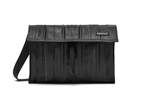 MNMUR Borsa a tracolla donna uomo media piccola nera, essenziale ed elegante porta PC 15