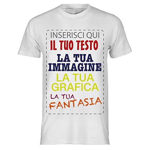 T-shirt cotone personalizzabile, maglia unisex personalizzata con stampa per Uomo e Donna, maglietta personalizzata su richiesta 100% made in Italy