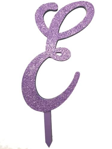 Cake topper/decorazione per torta compleanno, anniversario, feste- lettera corsivo glitterato colorato- 26 lettere disponibili