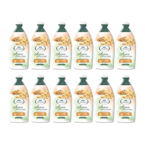 L'Angelica Officinalis, Bagnodoccia Avena Officinale, Nutre e Idrata, Pelle Vellutata e Setosa, Senza Parabeni, Siliconi e OGM, 12x500ml