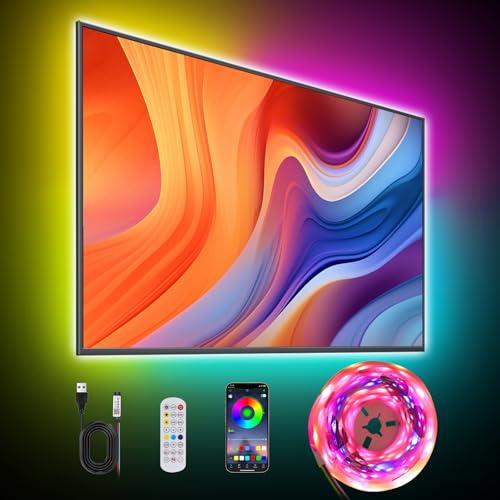 Liwqolx RGBIC Striscia LED 3 metri, Dreamcolour TV Retroilluminazione con APP & Telecomando Controllo per 45 a 65 pollici TVs, Musica Sincronizzazione per PC Monitor Sala giochi