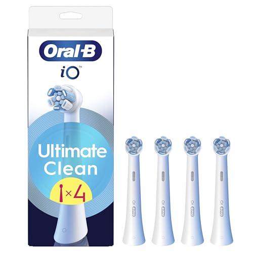 Oral-B Serie iO Ultimate Clean, 4 Testine Rotonde Di Ricambio Originali per Spazzolino Elettrico, Filamenti Criss-Cross, Rimozione Profonda Della Piastra Batterica