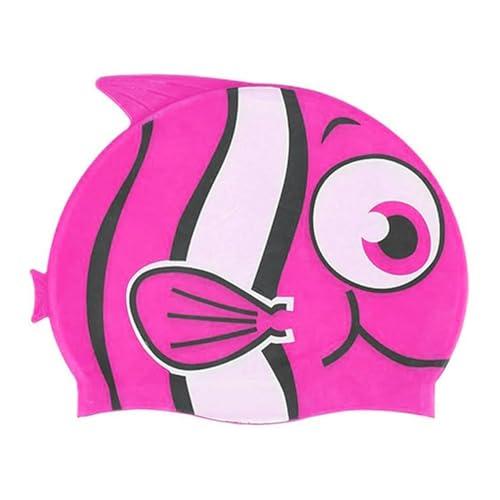kina - Cuffia da Nuoto Bambini per Piscina, in Silicone, Ipoallergenica, Elastica e Soffice al tatto per Capelli corti e lunghi