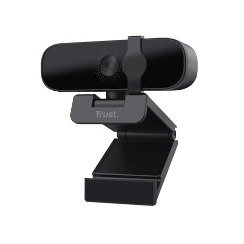 Trust Oran 1080p Webcam PC con Microfono, Web Camera PC USB con Filtro Privacy, Fuoco Fisso 30 FPS, Plastica Riciclata 85%, Videocamera Full HD per Laptop Desktop Mac Windows Skype Zoom Teams