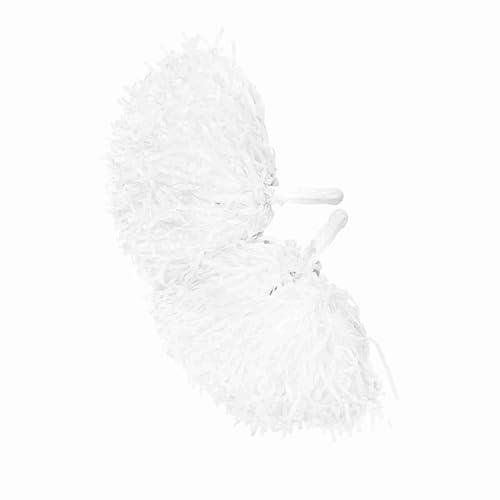 Aoresac 8 Colori 2 Pezzi Cheerleader PON PON Squadra Cheer Sport Festa Danza Accessori Utili, Realizzati in Materiale di Alta qualità, Ottima Aggiunta per Eventi Speciali e Raccolte (Bianca)