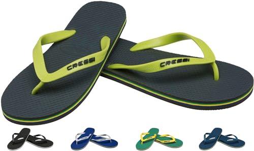 Cressi Beach Flip Flops 2, Ciabatte Infradito per Spiaggia e Piscina Unisex-Adulto, Verde Scuro/Lime, 43/44 EU