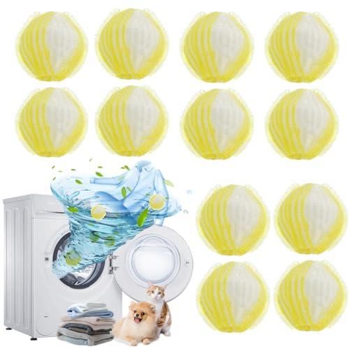 12 Pezzi Acchiappa Peli per Lavatrice,Riutilizzabile Palline Lavatrice Cattura Capelli,Raccogli Capelli Lavatrice,Rimuovere Peli di Animali Domestici e Lanugine Raccogliere