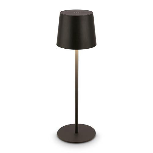 BRILONER - Lampada da tavolo LED senza fili IP44 con touch, dimmerabile, batteria ricaricabile, USBC, lampada da scrivania senza fili, lampada da comodino ricaricabile, 11x33 cm, nero