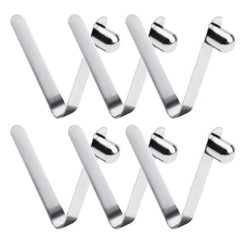 Kayak Paddle Spring Snap Clips, Spinta Scatto Pulsante Tenda Molla Clip, Clip a Molla per Kayak da 8 mm, Morsetti a Molla per Kayak, Clip a Scatto per Palo da Tenda da Campeggio, Argento, 6 Pezzi