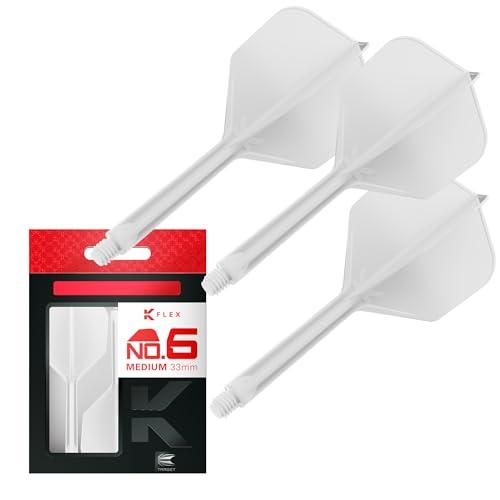 Target Darts K Flex Alette e Aste per Freccette Integrate, No.6 Bianco (Medio) | Confezione da 3 K-Flex - No.6, Kflex Aletta e Asta per Freccette Stampate in Un Unico Pezzo