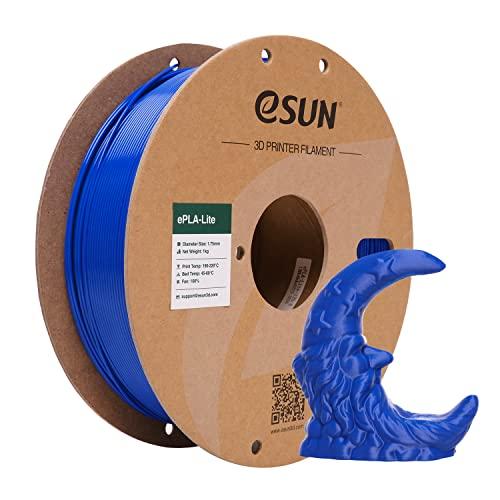 eSUN PLA Filamento 1,75 mm, filamento modificato per stampante 3D PLA, precisione dimensionale +/- 0,03 mm, bobina da 1 kg (2,2 libbre) Filamento di stampa 3D per stampanti 3D (D-Blu)
