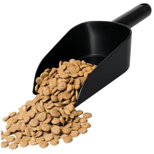 com-four® Paletta per alimenti per animali (26,5 cm) – Paletta in plastica per sacchi – Misurino per animali domestici – Paletta di riempimento per cibo e semi