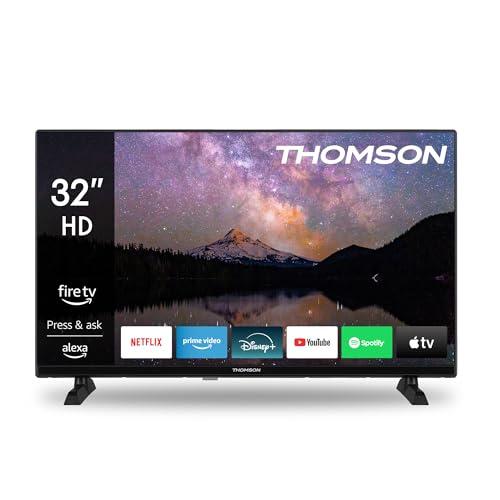 Thomson 32 Pollici (80 cm) HD LED Smart TV con Fire TV, Controllo vocale Alexa, AirPlay, Wi-Fi, Triplo sintonizzatore (cavo/satellite/antenna), Bluetooth 5.0, HDMI, USB, AV IN, CI+, 32HF2S34