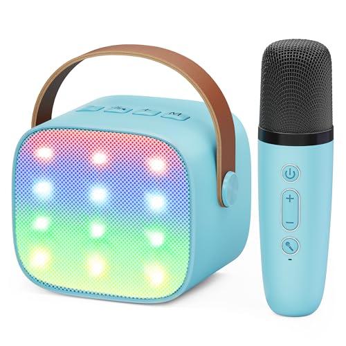 Ankuka Karaoke per Bambini Karaoke con Microfono Karaoke Cassa Bluetooth con 1 Microfono, Regalo Bambina Giochi Bimba Regalo Compleanno per 3, 4, 5, 6, 7, 8, 9,10,11,12+ Anni (Blu)