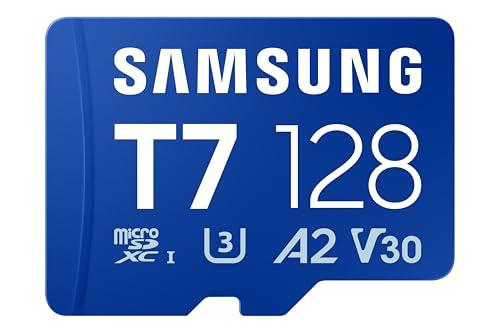 Samsung Scheda di memoria microSD T7 da 128 GB, scheda di memoria per smartphone, tablet e console palmare, fino a 170 MB/s di lettura, MB-MB128T/WW