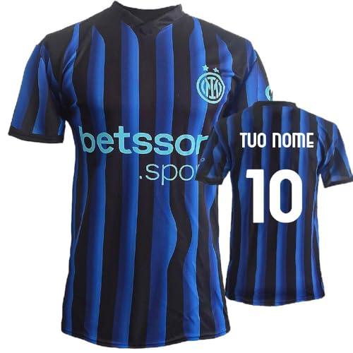 Inter Maglia Calcio Personalizzabile con Nome e Numero | Nuova Maglietta Nero Azzurra Replica Ufficiale Seria A 2025/2026 PS 41412