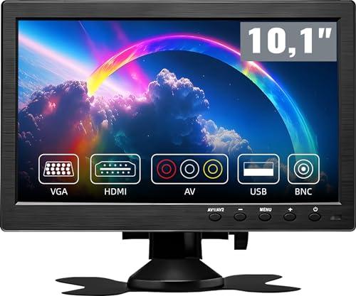CAMECHO 10.1 Pollici HD CCTV Monitor, LCD a Colori 1024x600 VGA HDMI BNC AVI Ingresso PC DVR Monitor di Backup dell'automobile E schermo di sicurezza domestica