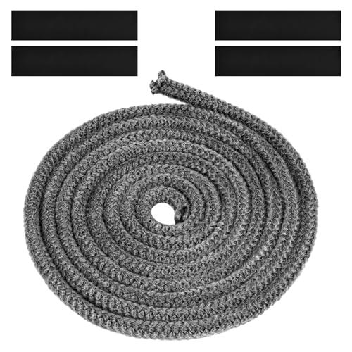Flintronic Guarnizione per Porta Stufa, Fibra di Corda Ignifuga, Stufa a Pellet, Alta Temperatura, Nastro Isolante in Fibra, per Stufe, Tubi Di Forni, Porta del Forno, Camino(Φ8mm x 3m)