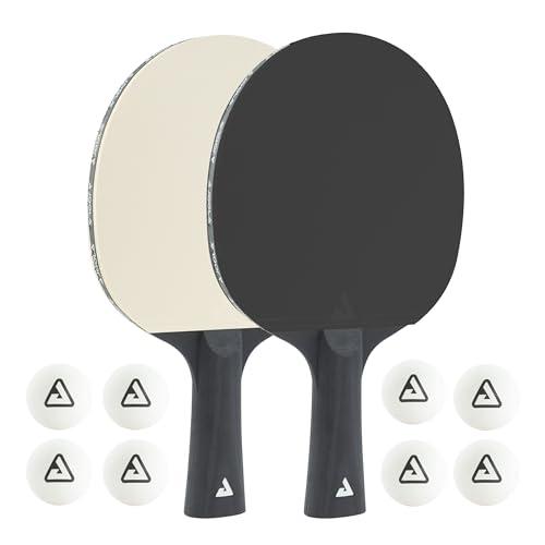 JOOLA 54817 - Set da ping pong Colorato, composto da 2 racchette da ping pong, 8 palline da ping pong, ideale per famiglie e sport ricreativi, nero e bianco, taglia unica
