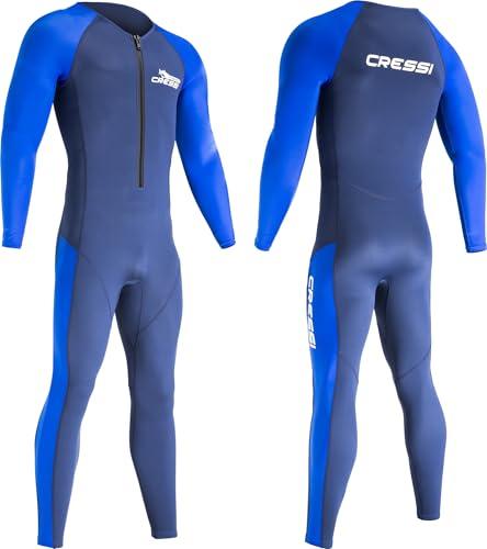 CRESSI Wahoo Man Monopiece Wetsuit Blue/Light Blue 2mm XL/5 - Muta Monopezzo Uomo Realizzata in Neoprene Premium 1.5/2mm e Elastan, Perfetta per Attività Acquatiche Varie, Blu/Blu Chiaro, XL/5