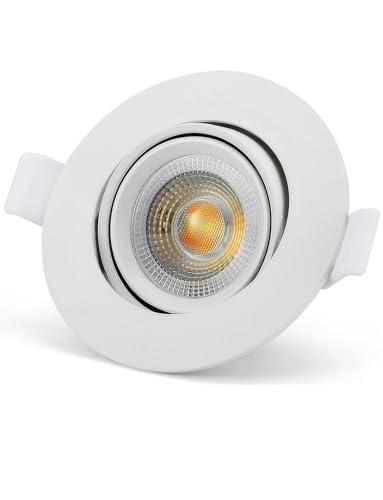 Schiele Faretti LED da incasso per cartongesso 7W, 220V - 230V, foro 68mm - 80mm, ip65 Luce Calda/Naturale/Fredda, Faretti LED Soffitto Bianchi per Bagno Cucina Salotto Cameretta, 20 Pezzi