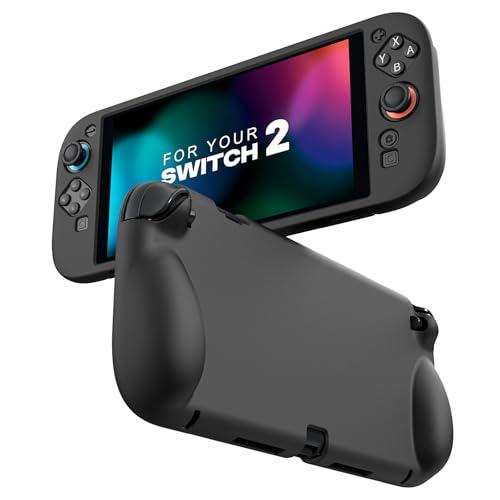 MoKo Custodia Protettiva in Silicone per Nintendo Switch 2 2025, Design di Copertura con Impugnatura Ergonomica, Assorbimento degli Impatti e Resistente ai Graffi, Nero (Non Docking)