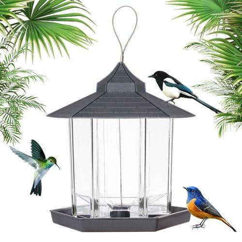 Comzantor Mangiatoia per Uccellini da Esterno, Mangiatoia per Uccelli Selvatici da Appendere per Passeri e Uccelli da Giardino (Grigio)