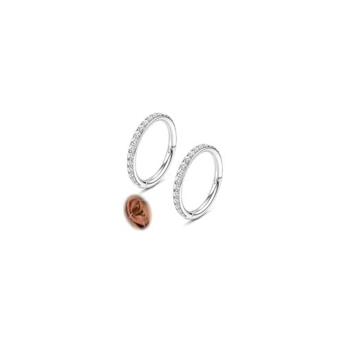 Morfetto Helix Piercing Cerchio Acciaio Chirurgico Piercing Naso Hinged Septum Piercing 16G Argento Oro Daith Trago Rook Conch Cartilagine Orecchino Nostril Piercing Gioielli 10MM Argento