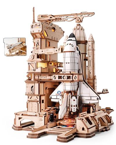 ROKR Puzzle 3D Legno lo Space Shuttle, Modellismo da Costruire Adulti Razzo Regali di compleanno per Bambini e Adulti, Space Shuttle, LKA02
