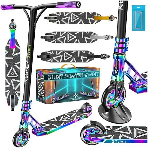 Kesser Stunt, monopattino GT-Limit, sterzo a 360°, ABEC 9, ruote poliuretano 110 mm, scooter città per bambini e adulti