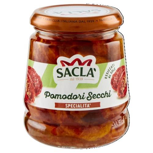 Saclà, Sottoli, Pomodori Secchi, Ricetta Mediterranea, Ideali per Aperitivo, Antipasti, Insalate e per Arricchire i Tuoi Piatti, Vaso Vetro, 280g, Confezione da 12 Pezzi