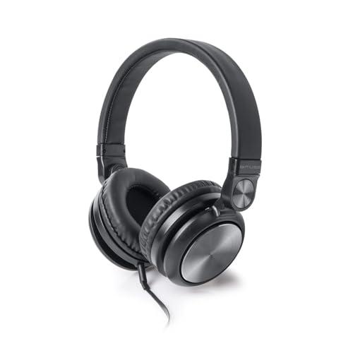 Muse Cuffie stereo, fascia regolabile, (M-220 CF) Cavo con microfono e controller, driver da 40 mm, nero