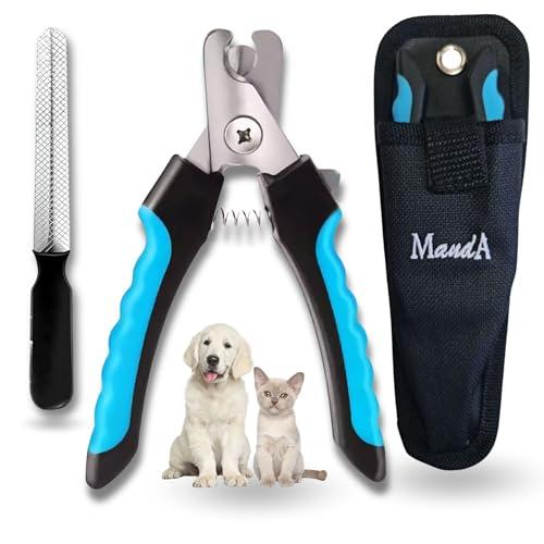 MandA | Tagliaunghie Cane/Tagliaunghie gatto + Lima + Bevitore portatile. Tagliaunghie per animali domestici. Forbici per cani e gatti grandi e piccoli. | Cat and Dog Nail Clippers |