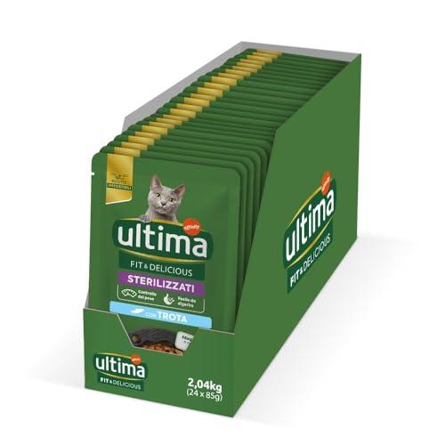 Ultima Cibo Umido per Gatti Fit & Delicious con Trota: 24 Buste da 85g
