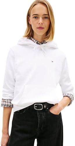 Tommy Jeans Tjw Reg S Flag Hoodie Felpa con Cappuccio, White (White), XS Donna
