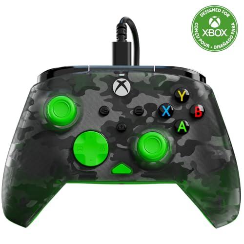 Turtle Beach Rematch Core Camo Nero/Verde - Gamepad cablato - Con licenza per Xbox Series XS, Xbox One e PC - Pulsanti audio, motori Rumble e grilletti a impulsi, cavo da 3 m