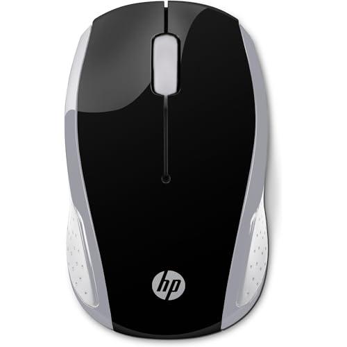 HP 200 Mouse Wireless, Tecnologia LED Rosso, Laser fino a 1000 DPI, 3 Pulsanti, Rotella Scorrimento, Ricevitore USB 2.4 GHz, Design Pratico e Confortevole, Ambidestro, Argento