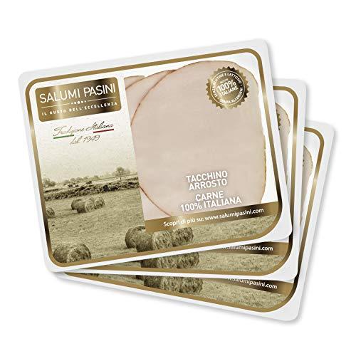 Arrosto di Tacchino Salumi Pasini® | La Tradizione | 3 vaschette | 90 gr cad. | 100% Italiano | Senza Glutine e Lattosio