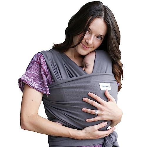 Sleepy Wrap Fascia Porta Bebé Neonato Facile da Indossare – Marsupio Bambino a Fascia Neonati – Trasporto a Mani Libere – Porta Bebé Cotone per Neonati Fino a 16 kg (Grey)