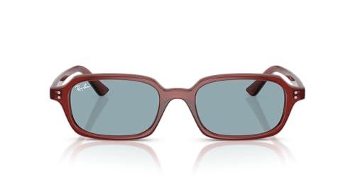 Ray-Ban Rb4455 Zuri, Occhiali Unisex-Adulto, Marrone ruggine/Blu, 52 mm