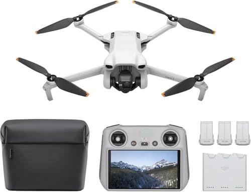 DJI Mini 3 Fly More Combo (con DJI RC) – Mini drone con fotocamera leggero e pieghevole con video in 4K HDR, autonomia di 38 minuti, Riprese verticali native e funzioni intelligenti