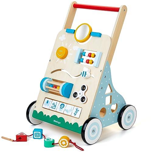 Girello in legno, 10 in 1 Baby Activity Center Push Walker regolabile, giocattolo per bambino, ragazzi (BW001)