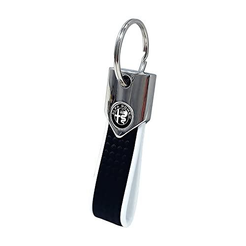Portachiavi Elite Alfisti, Carbon Bianco con Logo Alfa Black